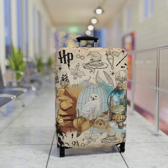 Wizard World Luggage Cover, HP Fan Gift, Wizard School