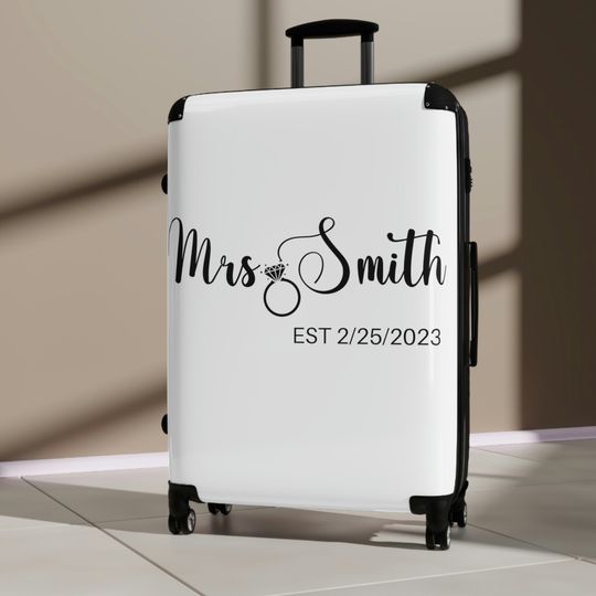 Personalized Bridal Luggage Custom Honeymoon Suitcase Luggage for the Bride Gift