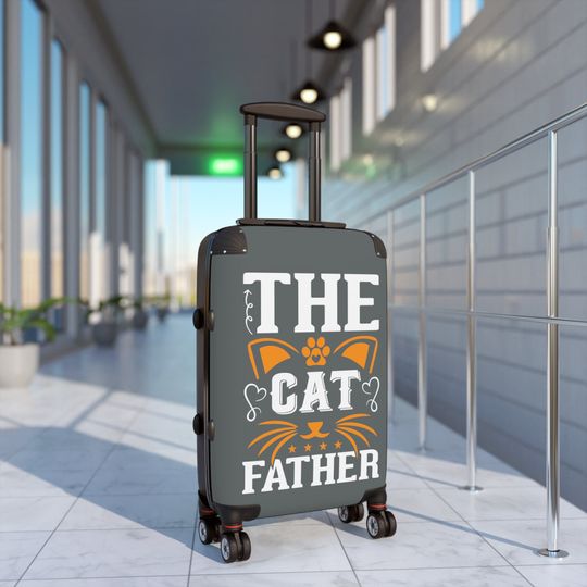 The Cat Father Suitcase, Cat Parents, Cat Dad, Fathers Day Gift, Animal Lovers