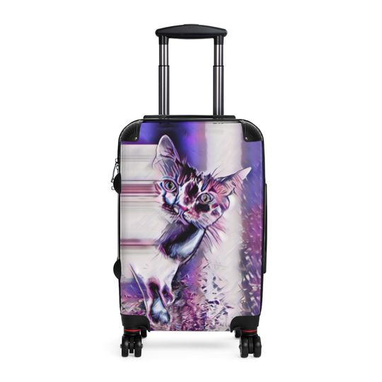 Trolley Cabin Suitcase, Cat Lover Suitcase, Cat Design, Suitcase, Carry on Cabin