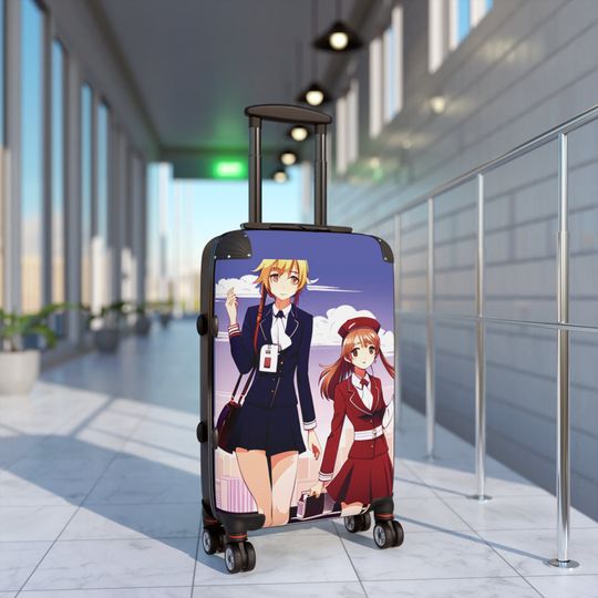 Roll Away Handle Suitcase Amelia and Astrid Unique Anime Characters