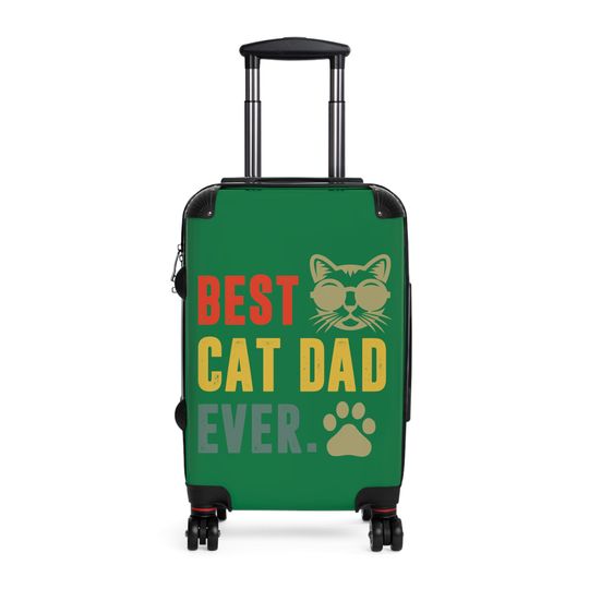 Best Cat Dad Ever Suitcase, Pet Parents, Fathers Day Gift, Birthday Present, Cheerful Luggage