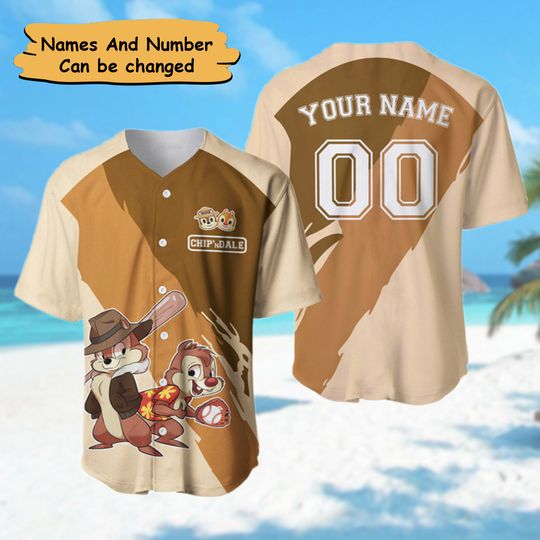 Custom Name And Number Chipmunk Brothers Cartoon Animal Baseball Jersey