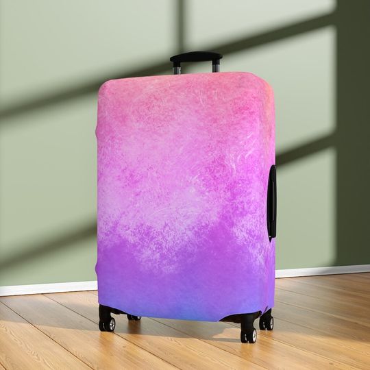 Stylish Luggage Covers, Pink and Purple Abstract Art, Stretchable and Washable Suitcase Covers