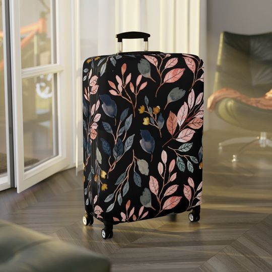 Luggage Covers - Watercolor Leaves - Elastic polyester spandex fabric - Travel - Gifts - Protective Cover