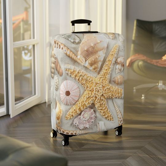 Luggage Covers - Seashell Ocean - Elastic polyester spandex fabric