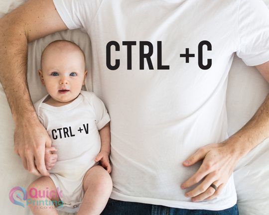 Ctrl + C, Ctrl + V Matching Dad And Kids Tshirts, Copy Paste Shirt Set, Father's Day Gifts