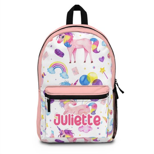 Custom Name Magical Unicorn Personalized Kid School Backpack