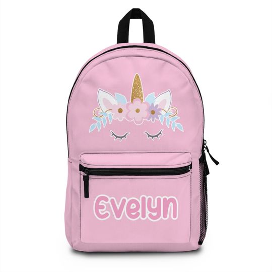 Pink Magical Unicorn Personalized Gift For Kids Custom Name School Backpack