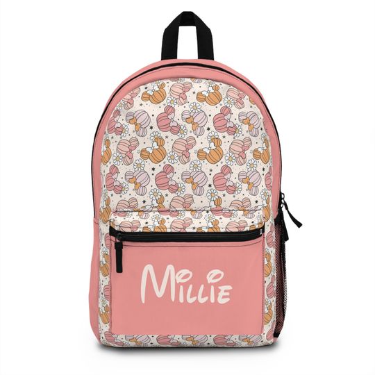Fall Disney Theme Park Cute Pattern Personalized Custom Name School Backpack