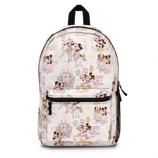 Mickey Minnie Pattern, Back to School, Disney Trip Accessory Personalized School Backpack