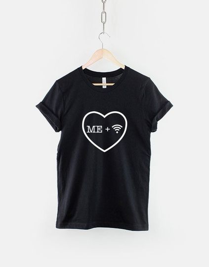Wifi T-Shirt - Me Plus + Wifi T Shirt I Love Wifi Fashion Heart TShirt
