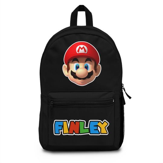Custom Colors And Name Mario Backpack Personalized Super Mario For Boy School Backpack