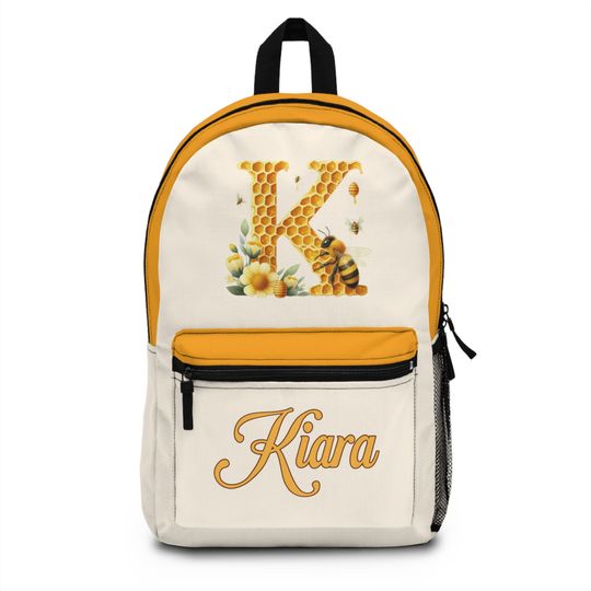 Honey Bee Custom Name Personalized Gift School Backpack