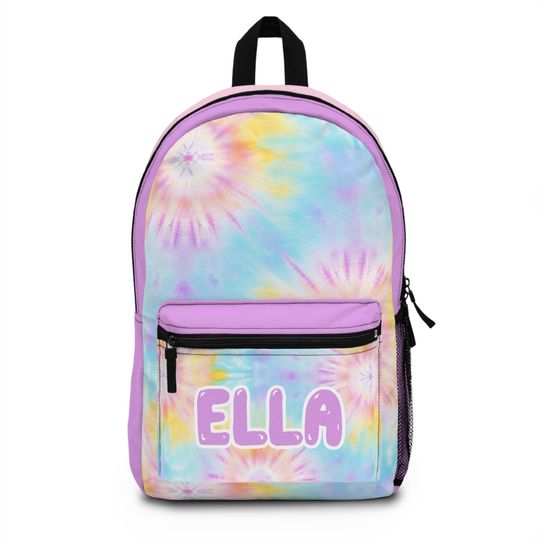 Tie Dye Bag Favor Girly Custom Name Personalized Gift School Backpack