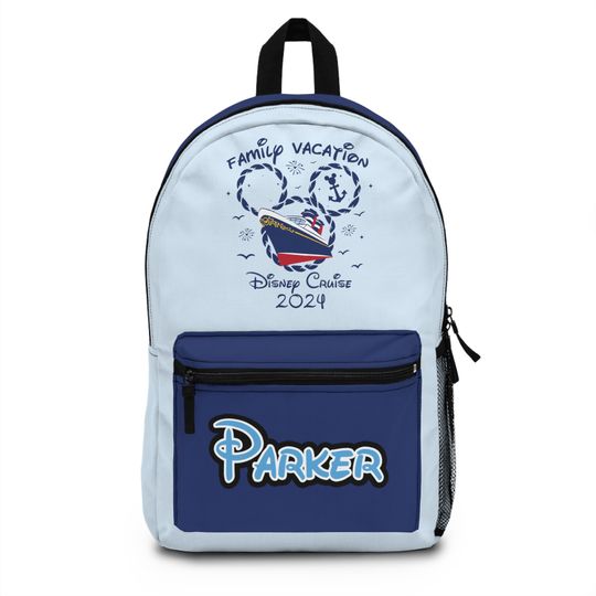 Disney Cruise Theme Park Mickey Ears Custom Name Personalized Gift School Backpack