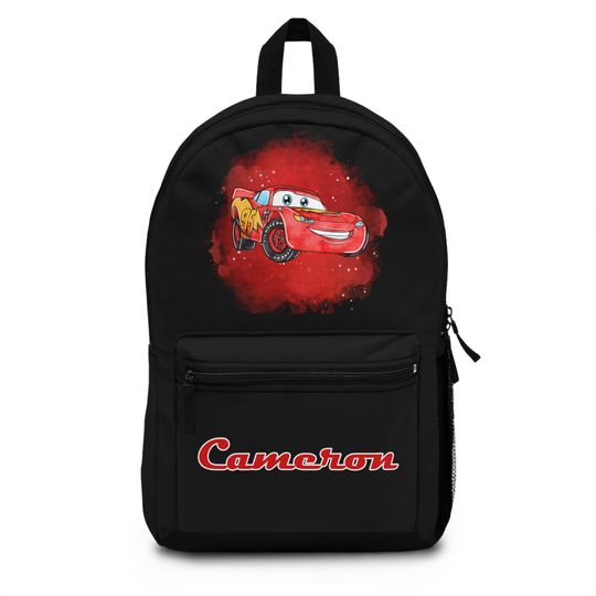 Cars Movie Disney Lightning Mcqueen Custom Name Personalized Gift School Backpack