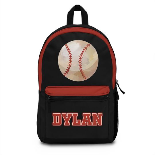 Baseball Lover Custom Name Kids Personalized Gift School Backpack