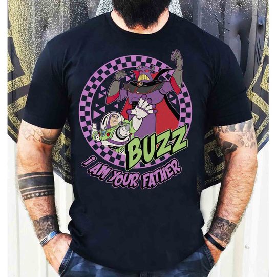 Zug and Buzz Lightyear I Am Your Father Checkered Retro T-Shirt,  Dad Gift Ideas, Daddy Birthday Family Trip
