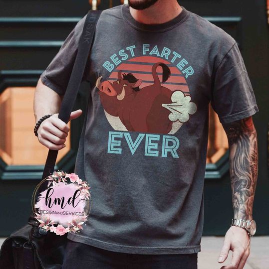 Vintage Pumbaa Best Farter Ever T-shirt, Father's Day Gift Ideas, Disneyland Family Vacation Trip