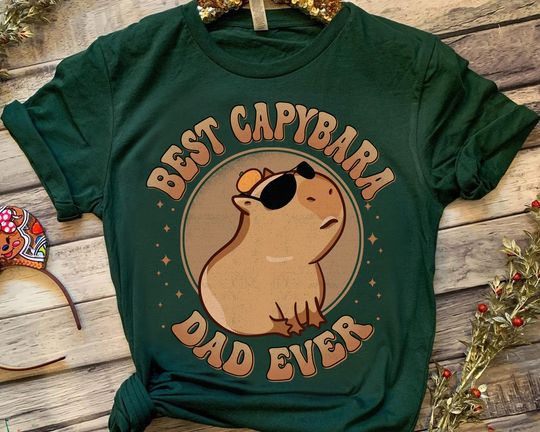 Funny Best Capybara Dad Ever Father's Day Retro Shirt, I Pull Up Capybara Meme Tee