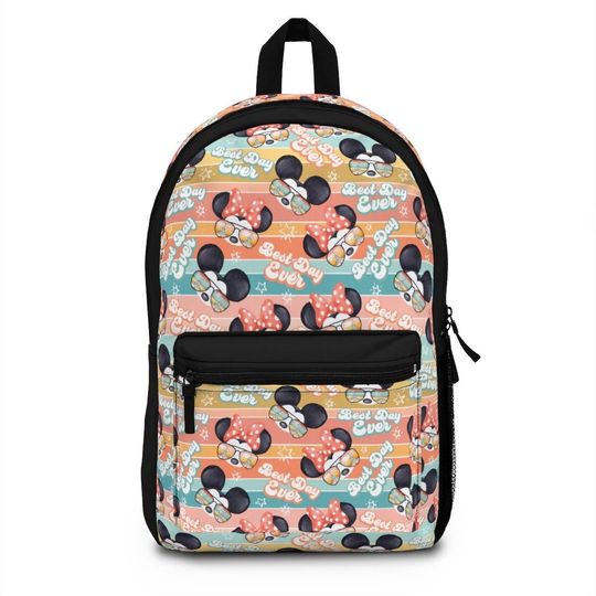 Disney Mickey And Minnie Best Day Ever Custom Gift School Backpack