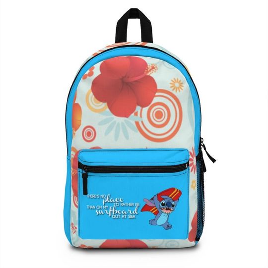 Surfing Stitch Lilo and Stitch Custom Gift School Backpack