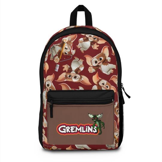 Gremlins Gizmo 80's Movie Retro Stripe Custom Gift School Backpack