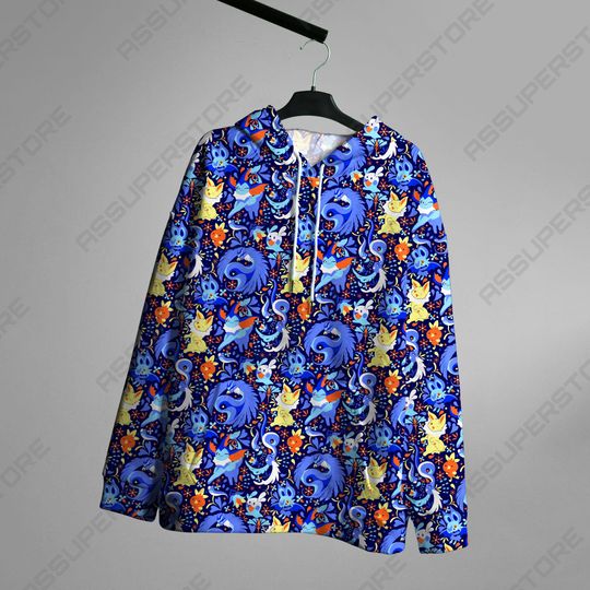 Articuno Jolteon Hoodie Shirt Japanese Anime Articuno Shirt Inspired Apparel Jolteon Shirt Gift
