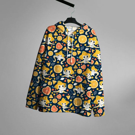 Jirachi Hoodie Shirt Japanese Anime Yellow Jirachi Love You Shirt Gift