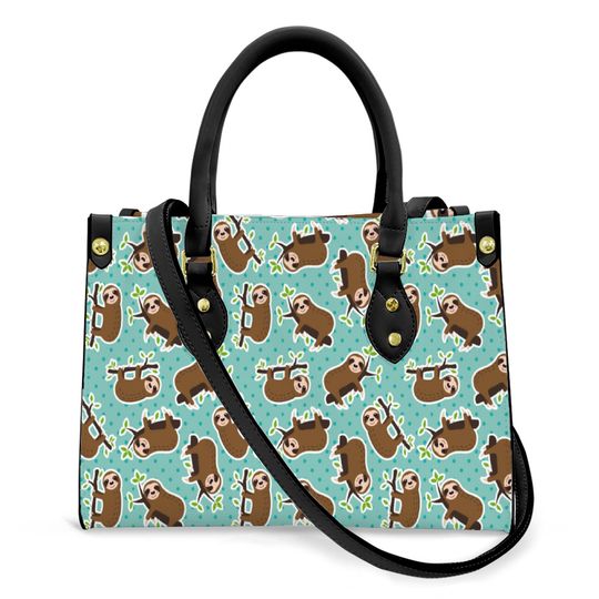 Pretty Sloth Handbag With Shoulder Straps, Funny Sloth Bag for Women