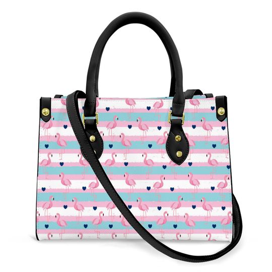 Pretty Flamingo Handbag With Shoulder Straps, Funny Flamingo Bag for Women