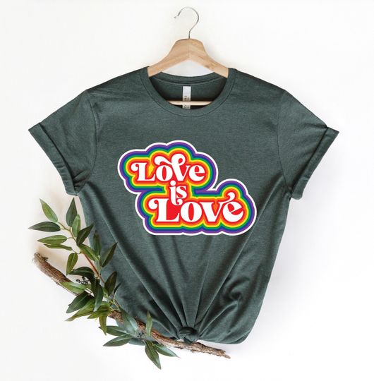 Love is Love Shirt, Love is Love Shirt, Rainbow Shirt Retro, LGBT Shirt