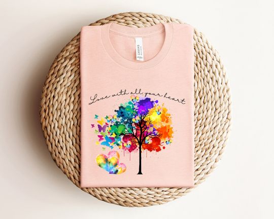 Vibrant Rainbow Tree Shirt, LGBTQ+ Pride Shirt, LGBT Pride Shirt, Be Kind Rainbow Shirt