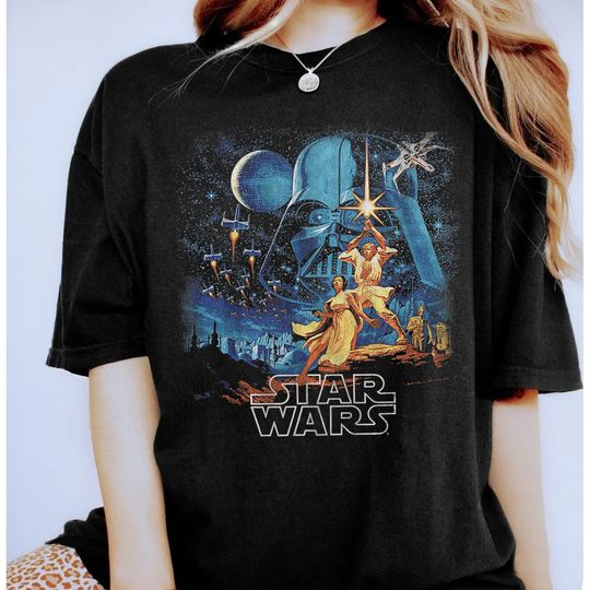 Retro 90s Star Wars A New Hope Classic Vintage Poster Comfort Colors Shirt, Unisex T-shirt