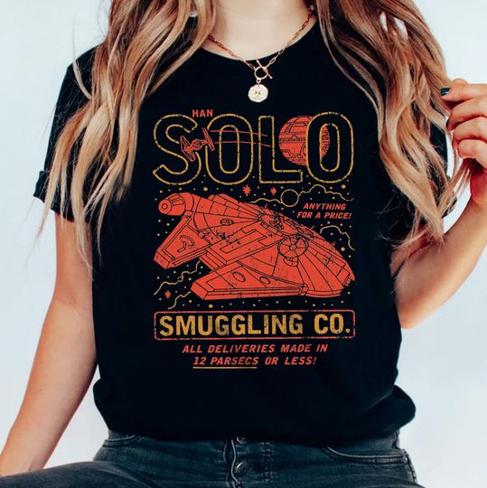 Vintage Star Wars Han Solo Smuggling Co. Poster Shirt, Galaxy's Edge Holiday Trip