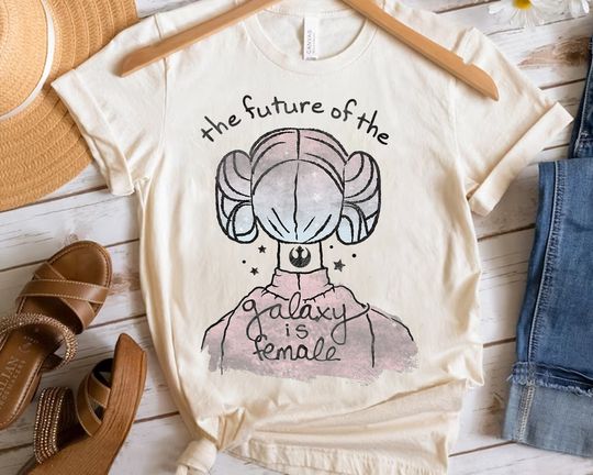 Star Wars Princess Leia Silhouette Future Is Female Retro Shirt, Galaxy's Edge Unisex T-shirt
