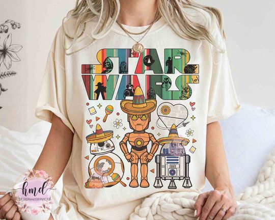 Star Wars Droids R2-D2 BB-8 C-3PO Custom Cinco de Mayo T-shirt