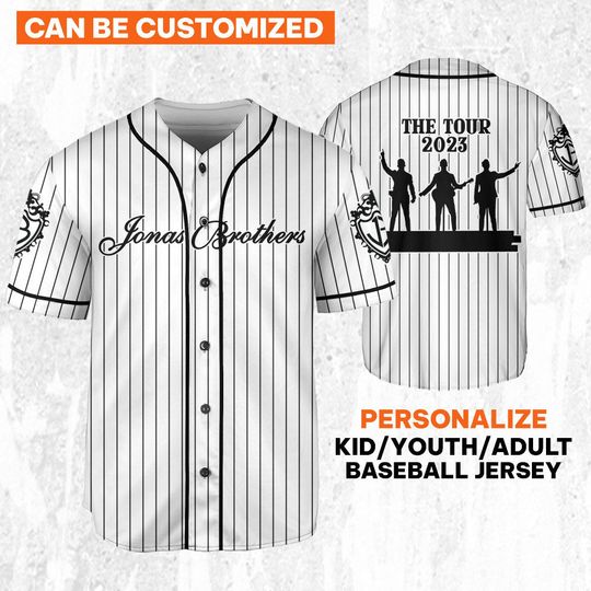 Jonas Brothers The Tour 2023 White, Custom Baseball Jersey Shirt
