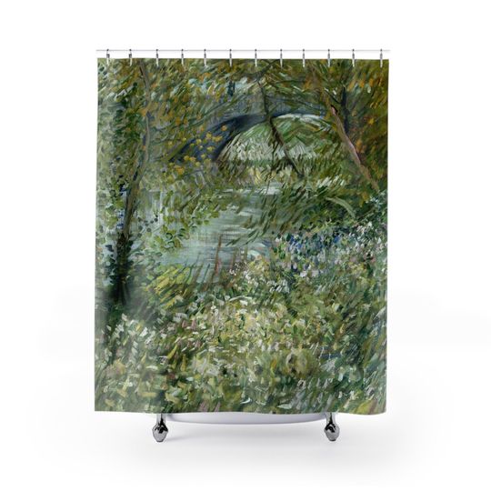 Van Gogh Painting Cypress Trees Nature Painting Bathroom Decor Shower Curtain