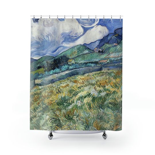 Van Gogh Landscape Fine Art Decor Nature Lover Painting Bathroom Decor Shower Curtain