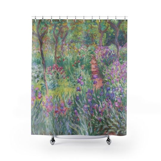 Monet Art Botanical Green Nature Painting Art Bathroom Decor Shower Curtain