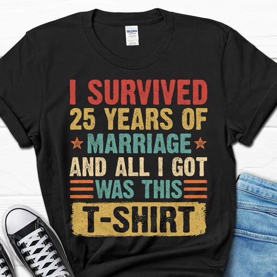 25th Anniversary Shirt, 25th Wedding Anniversary T-shirt, Couples Anniversary Gift