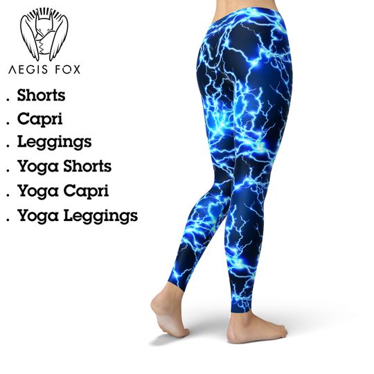 Electric Lightning Leggings for Women, LightningTights, Yoga Pants, Workout Leggings