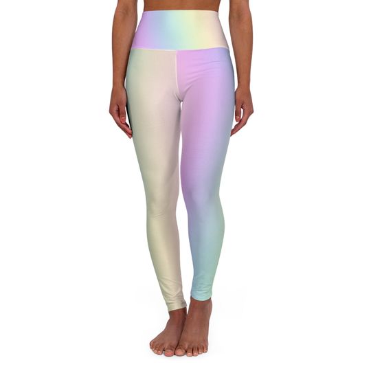 High Waist Yoga Leggings Vibrant Gradient Colored (AOP)