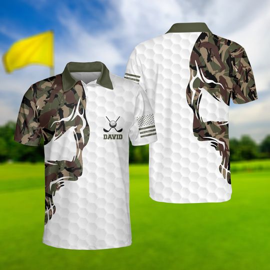 Skull Golf Polo Shirt, Men Golf Shirt, Golf Lover Shirt, Golfer Gift For Men