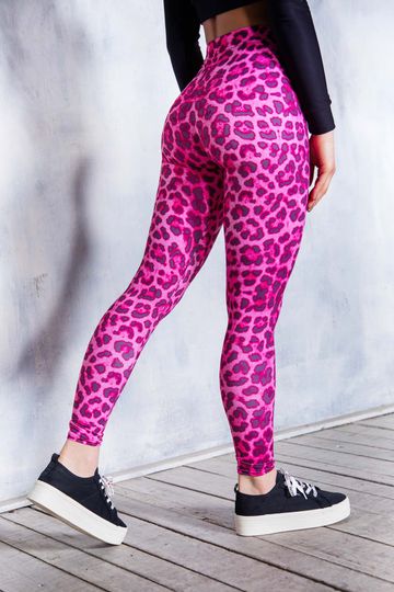 Pink Leopard Leggings for Women, yoga leggings, high waisted leggings