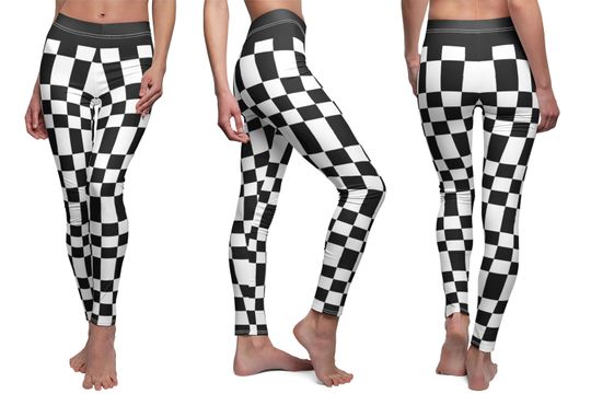 Checkered Flag Leggings, Event Leggings, Racetrack Leggings, Auto Racing Pants