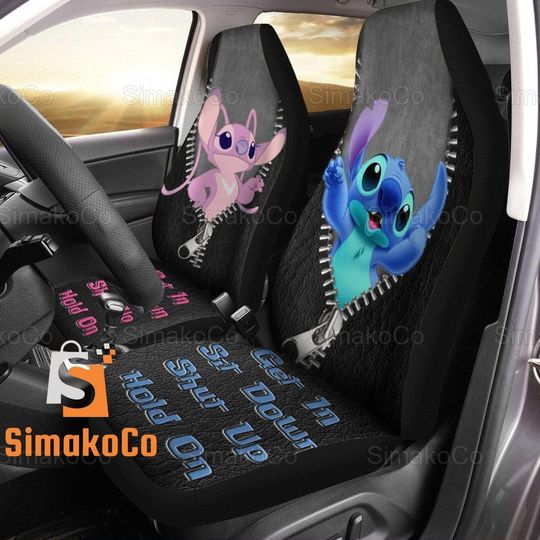 Stitch And Angel Car Seat Covers, Stitch Car Accessory