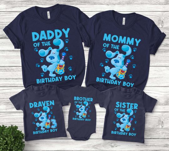 Blues Clues Birthday Shirt/Blue Dog Family Shirt/Blue Dog Family Matching Birthday Shirt/Birthday Boy Shirt